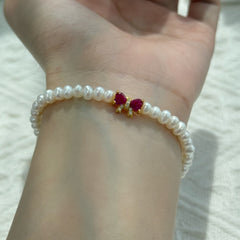 Crimson Wings · Butterfly & Pearl Bracelet