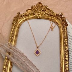 S925 Silver Gothic Lace Amethyst Necklace