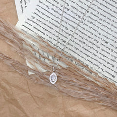 S925 Silver Teardrop Zircon Pendant Necklace