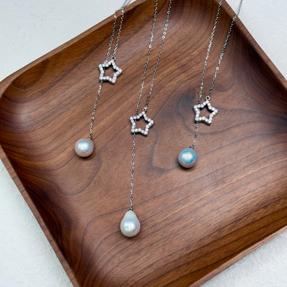 Star & Edison Pearl Necklace in S925 Silver