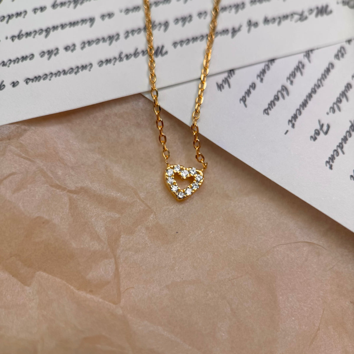 S925 Silver Mini Heart Zircon Necklace