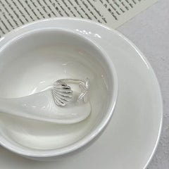 S925 Silver Starfish & Shell Ring