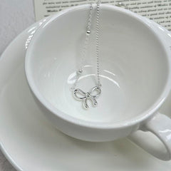 S925 Silver Bow Necklace