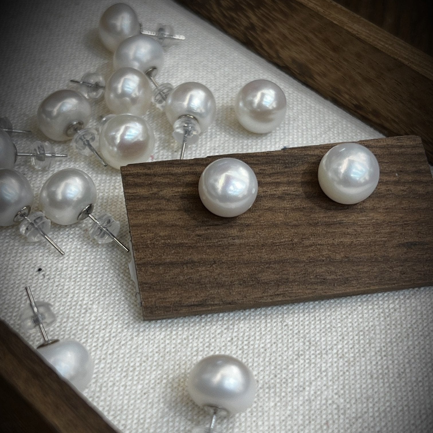 Lustrous Pearl - Natural Freshwater Pearl Stud Earrings