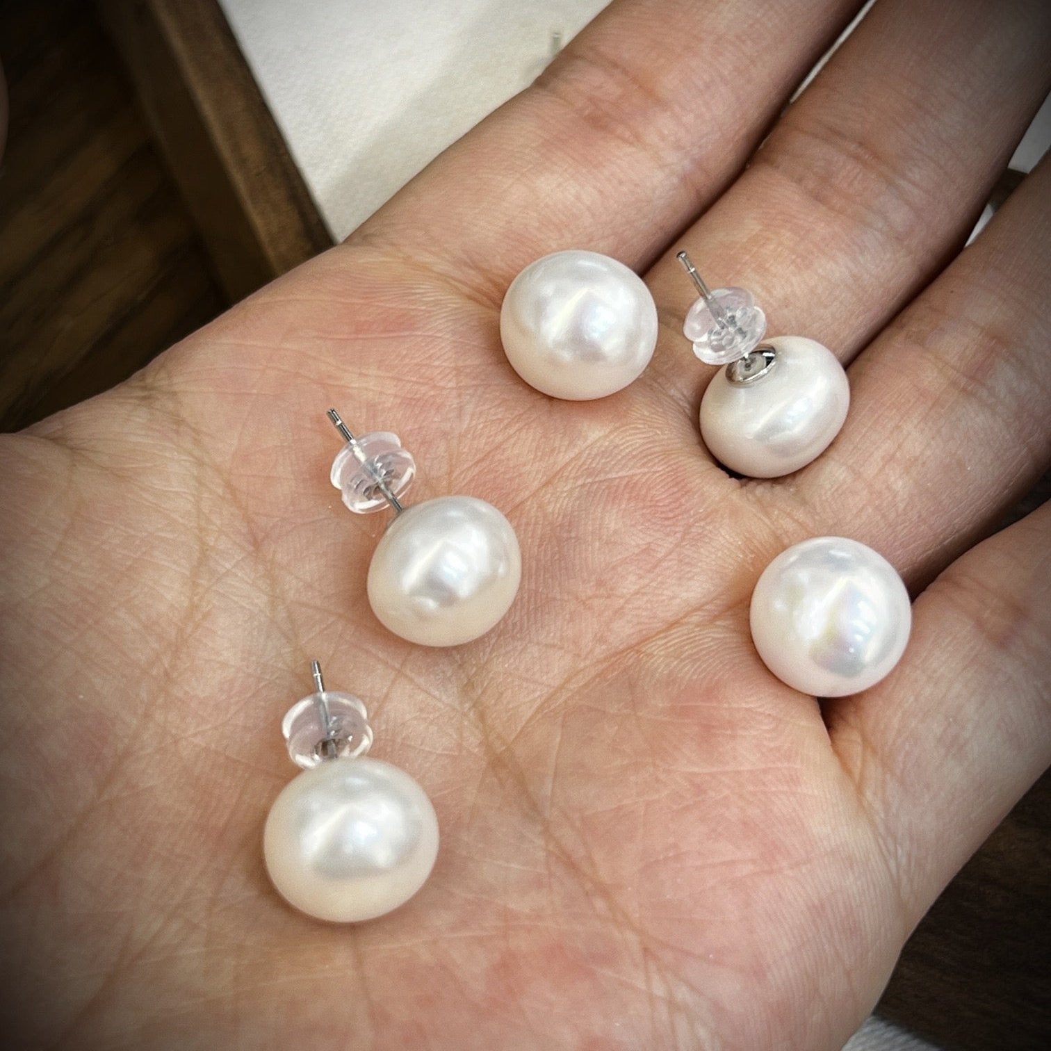 Lustrous Pearl - Natural Freshwater Pearl Stud Earrings