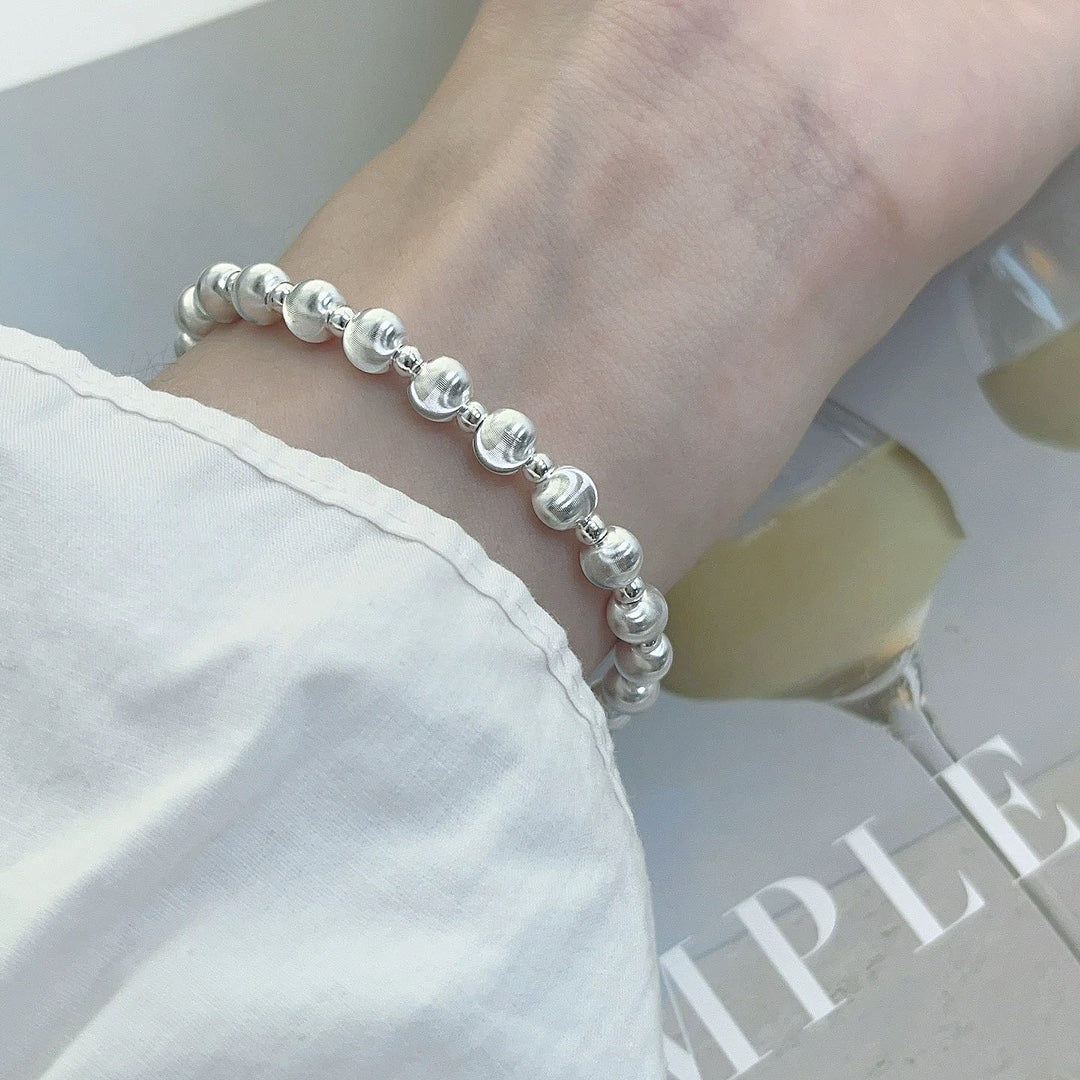 Moonlit Brilliance - S925 Brushed Silver Bracelet