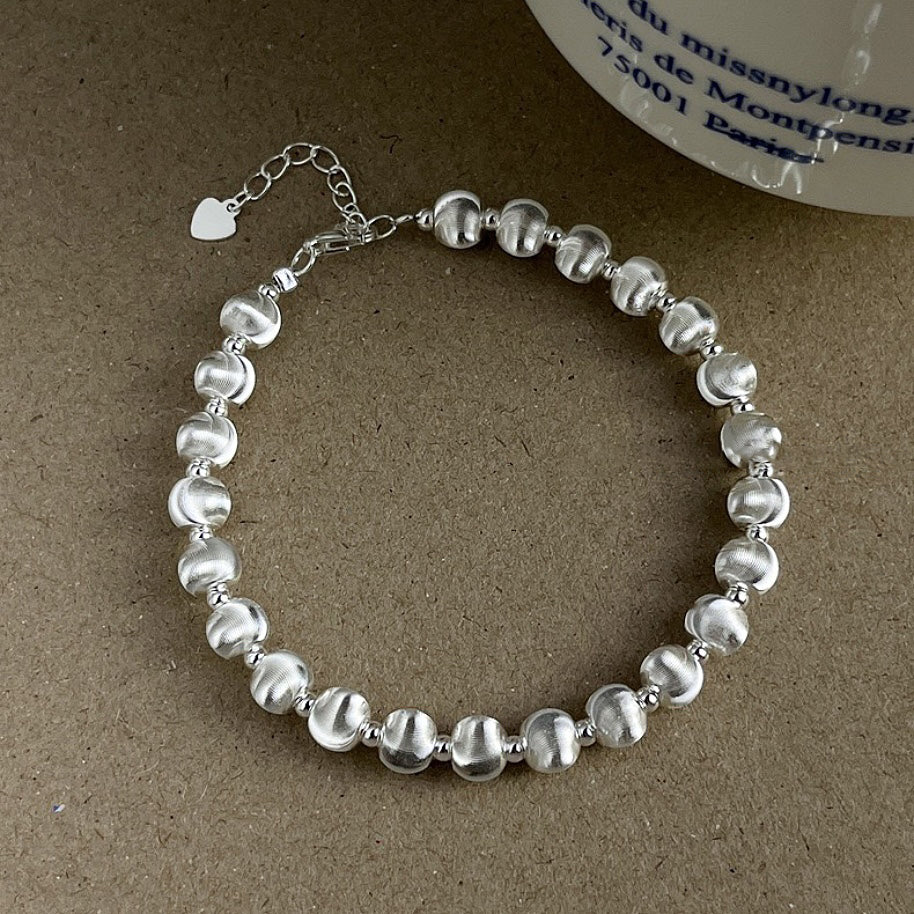 Moonlit Brilliance - S925 Brushed Silver Bracelet