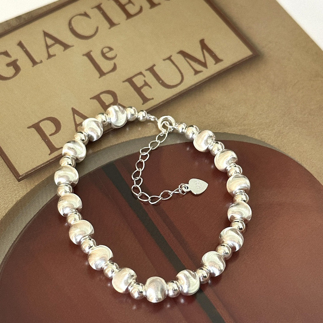 Moonlit Brilliance - S925 Brushed Silver Bracelet