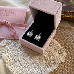 Square Pavé Zircon Stud Earrings