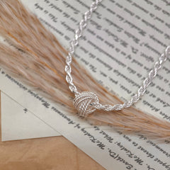 S925 Silver Braided Yarn Ball Twisted Bracelet