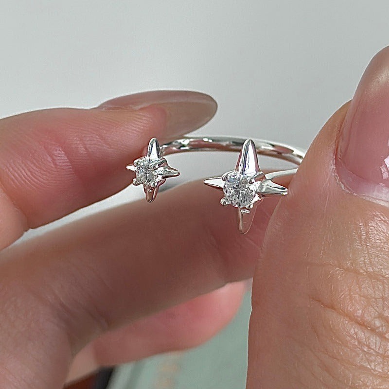 S925 Sterling Silver Vintage Star Ring