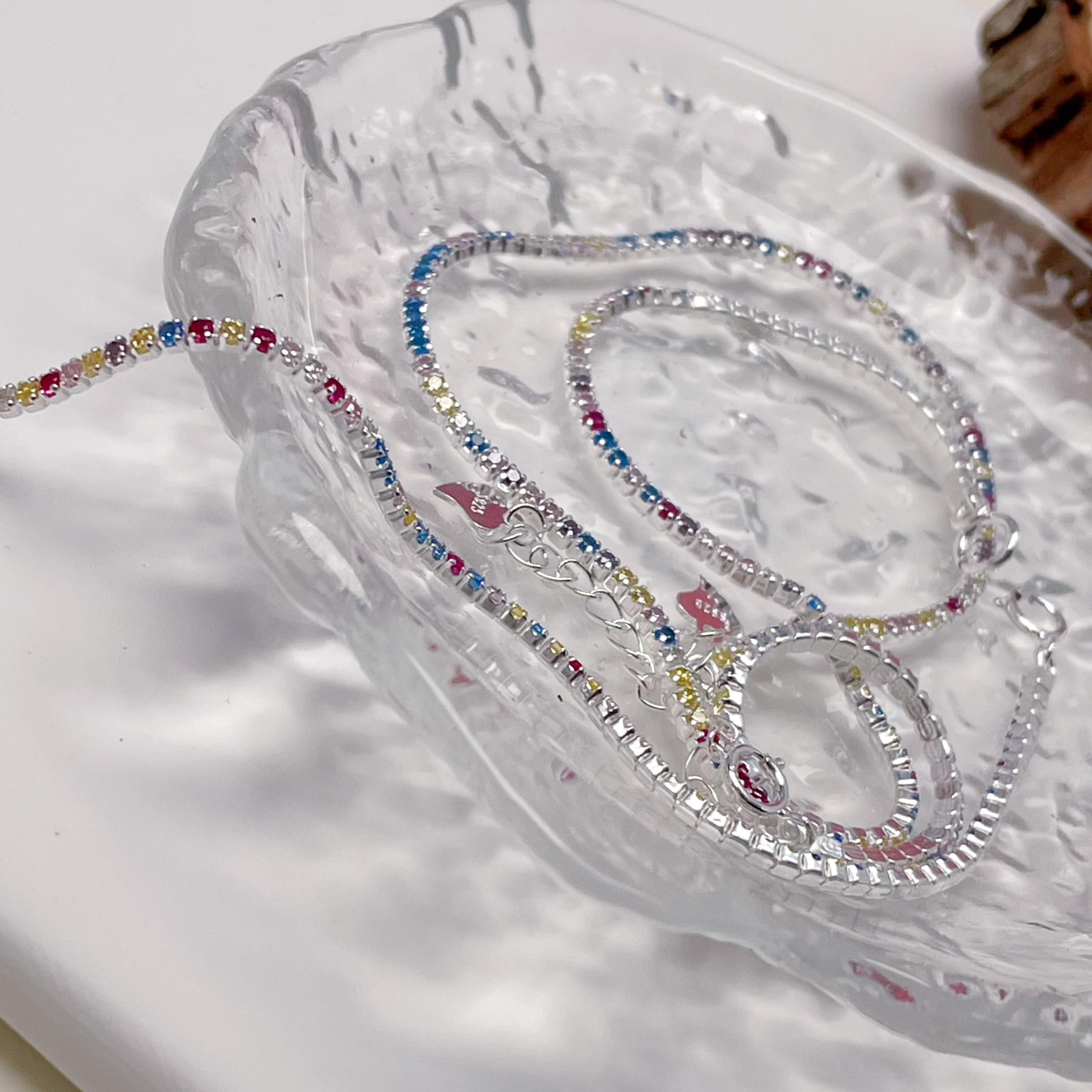 Delicate Colorful Zircon - Silver Bracelet