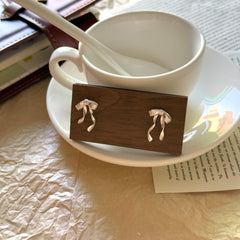 S925 Sterling Silver Bow Stud Earrings