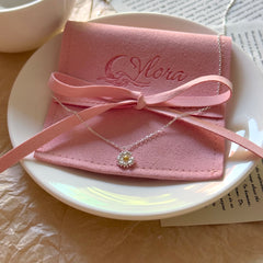 S925 Sterling Silver Twin Blossom Four-Leaf Clover Moissanite Necklace