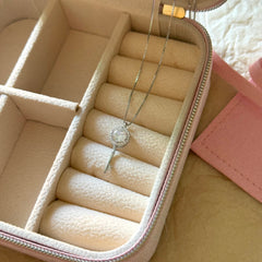 S925 Silver Sparkling Key Zircon Necklace