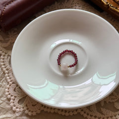 S925 Sterling Silver Garnet & Rose Quartz Ring