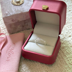 S925 Sterling Silver Textured Openwork Heart Oval Ring
