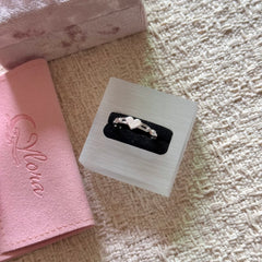 S925 Sterling Silver Textured Openwork Heart Oval Ring