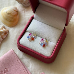 S925 Sterling Silver Colorful Zircon Grape Jewelry Set