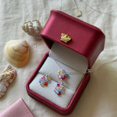 S925 Sterling Silver Colorful Zircon Grape Jewelry Set