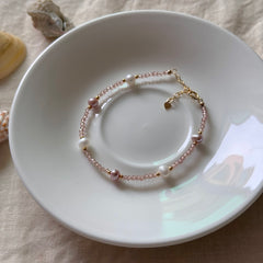 14K Gold Filled Celestial Pearl & Champagne Stone Jewelry Set