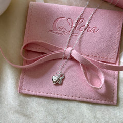 S925 Sterling Silver Vintage Heart Lock & Key Necklace