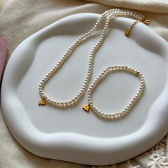 S925 Sterling Silver Elephant Freshwater Pearl Jewelry Set