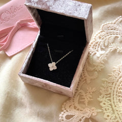 S925 Sterling Silver Mother-of-Pearl Clover & Floral Zircon Jewelry Set