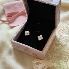 S925 Sterling Silver Mother-of-Pearl Clover & Floral Zircon Jewelry Set