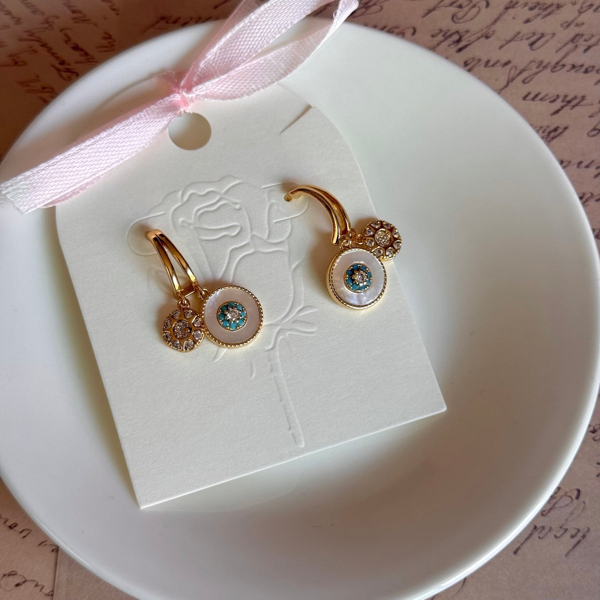 Turquoise & Mother-of-Pearl Earrings