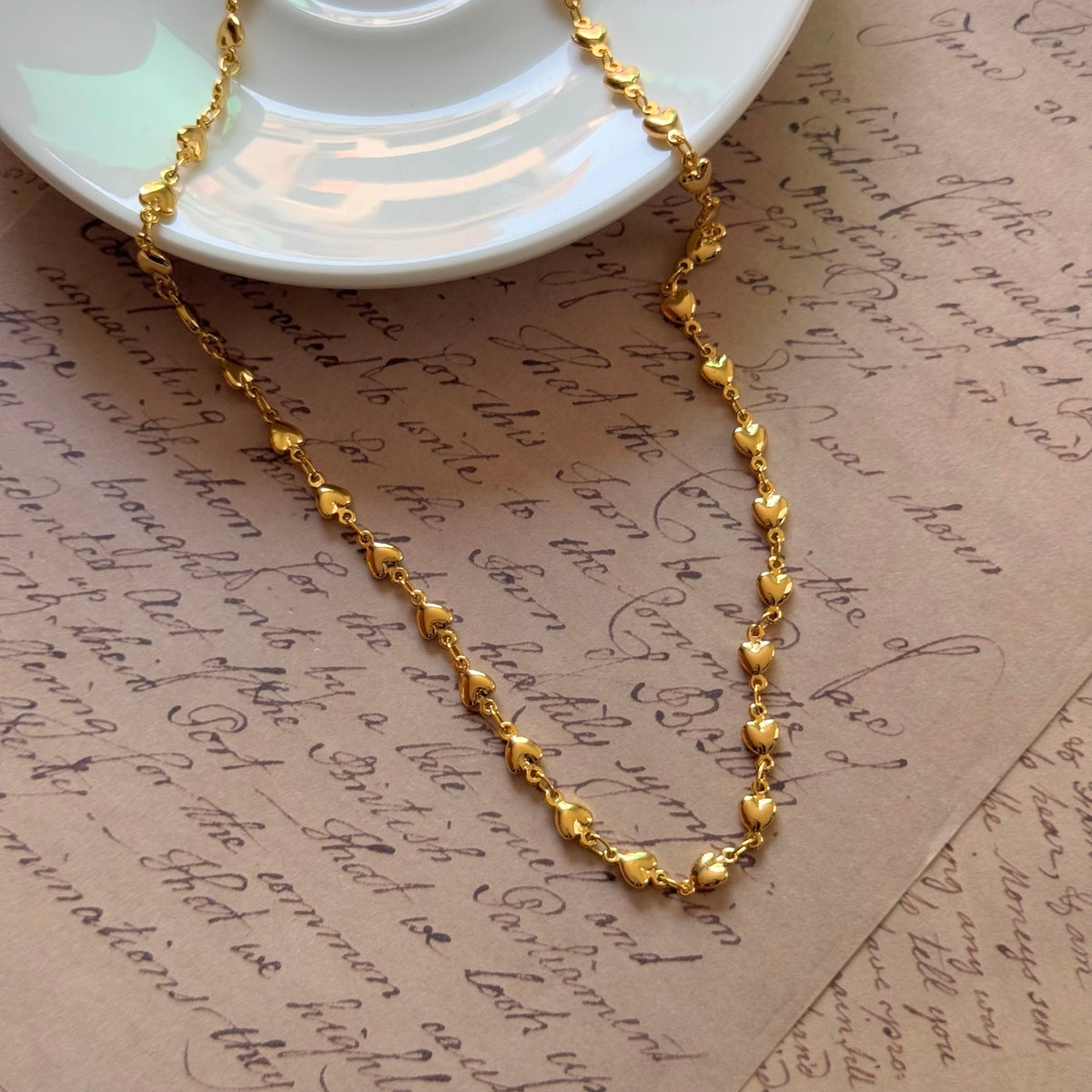 Linked Heart Chain Necklace