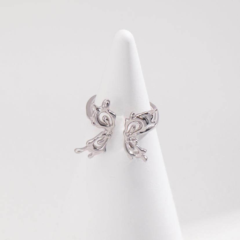 S925 Silver Gold-Plated Vintage Butterfly Open Ring