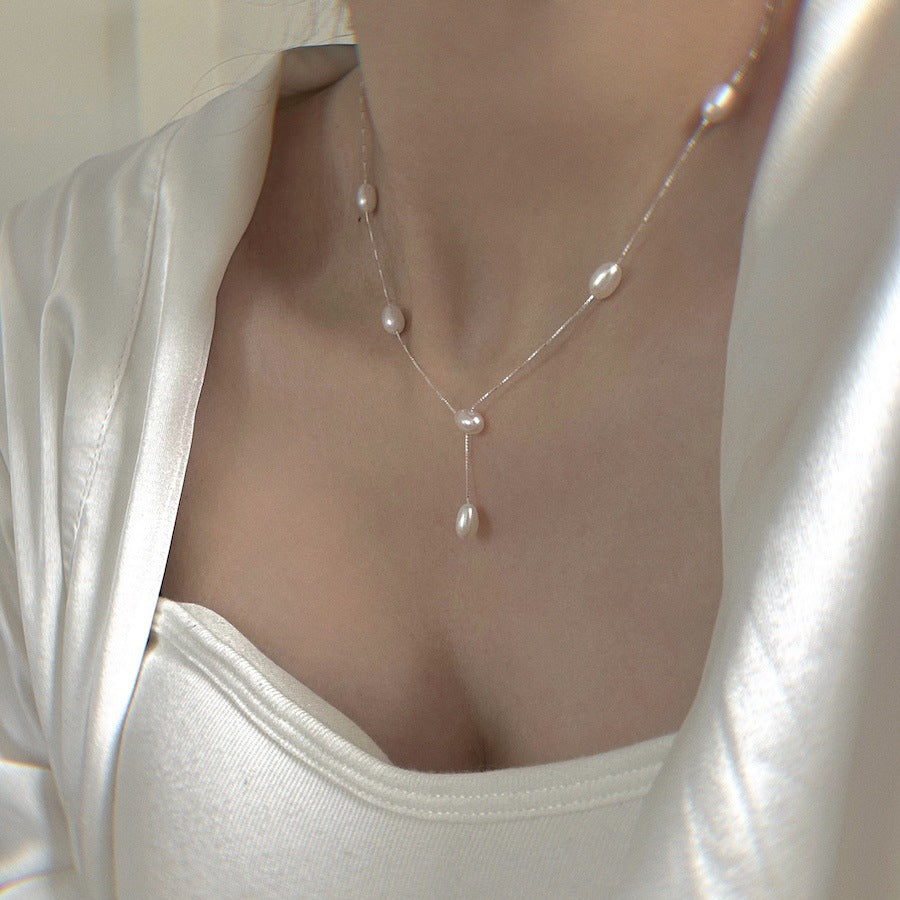 S925 Silver Natural Freshwater Pearl Necklace