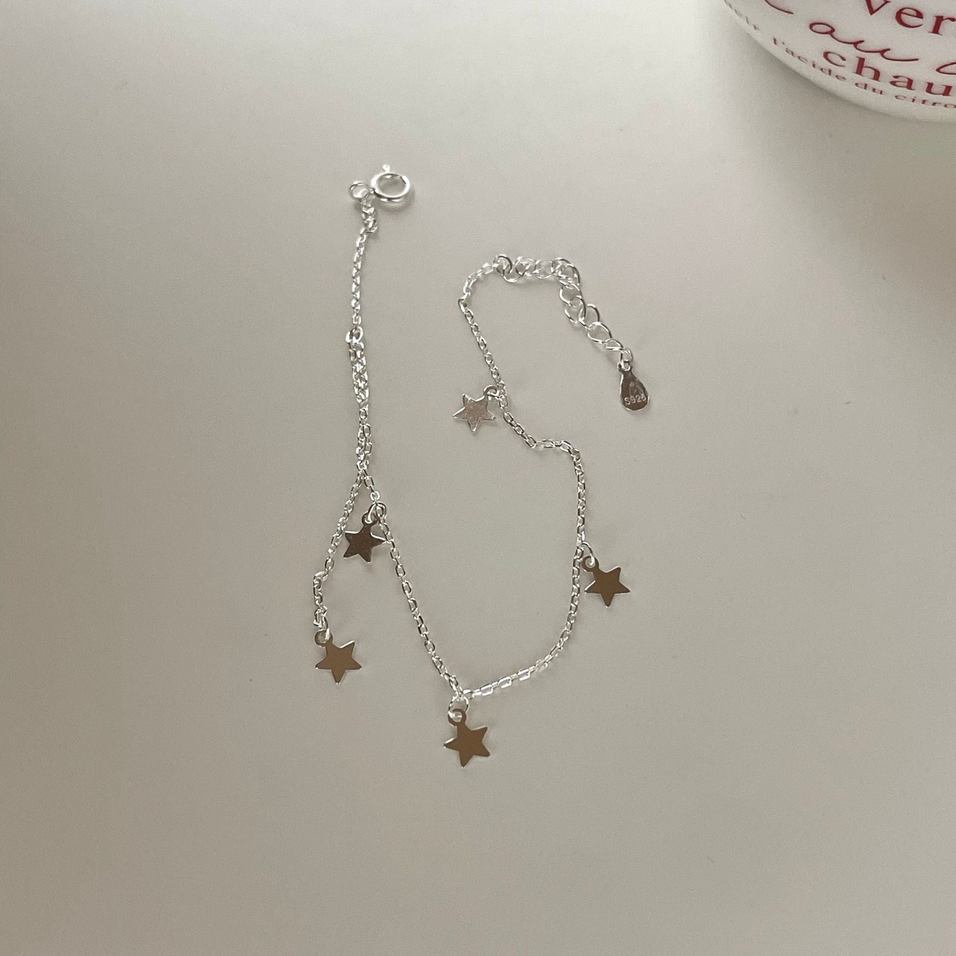 S925 Silver Christmas Wish Star Tassel Bracelet