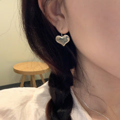 S925 Silver Minimalist Heart Hook Earrings