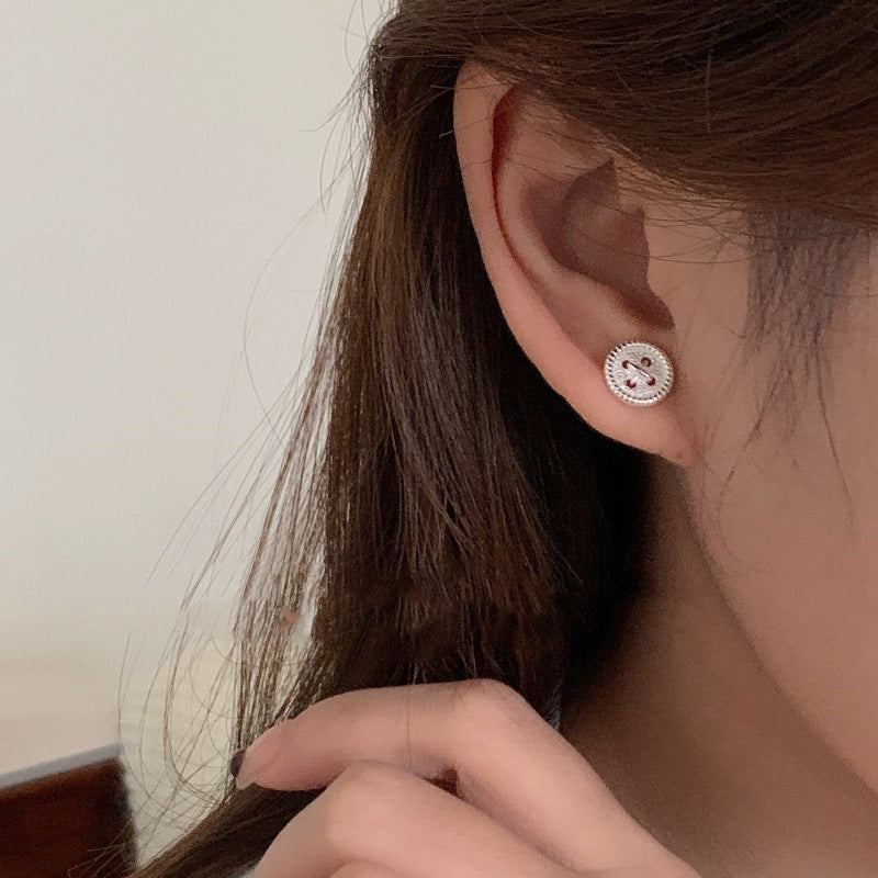 S925 Silver Minimalist Button Stud Earrings