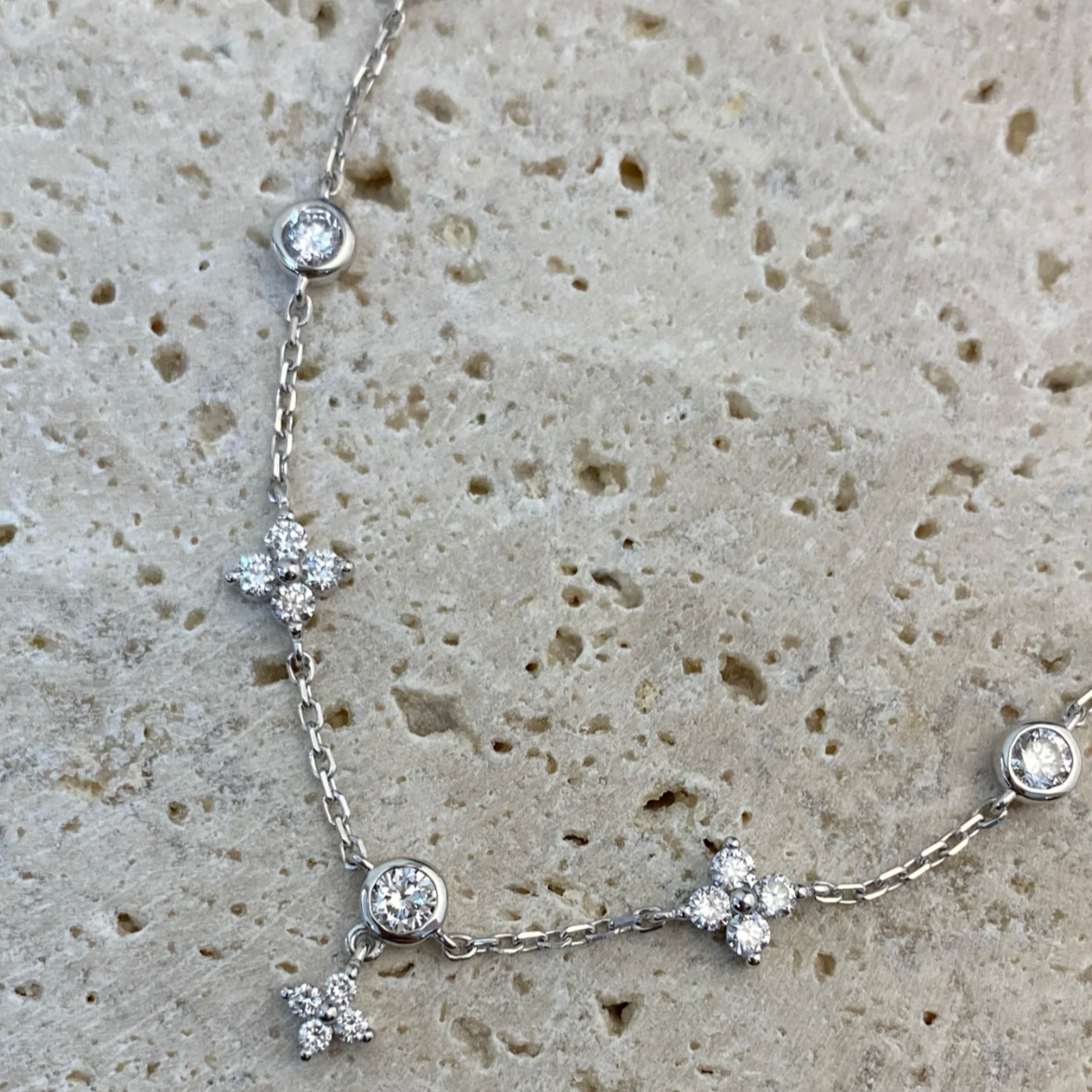 Lucky Clover - S925 Silver Zircon Bracelet