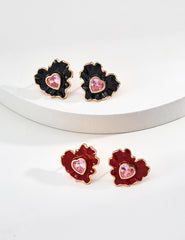 S925 Silver Bowknot Red Agate Faceted Beads Earrings