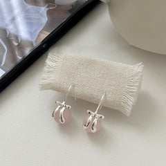 S925 Silver Pink Agate Bow Earrings
