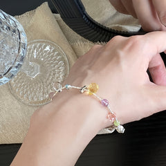 Natural Pearl & Silver Fragment Crystal Bracelet