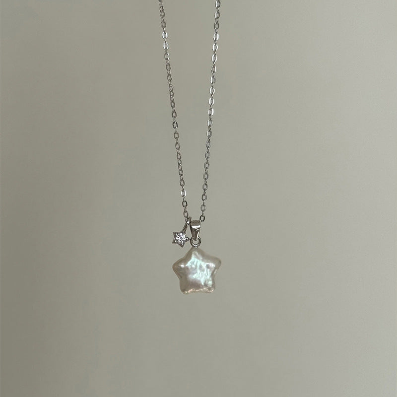 S925 Silver Irregular Star Pearl Necklace