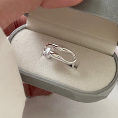 Sugar Gleam · Square-Cut Silver Ring