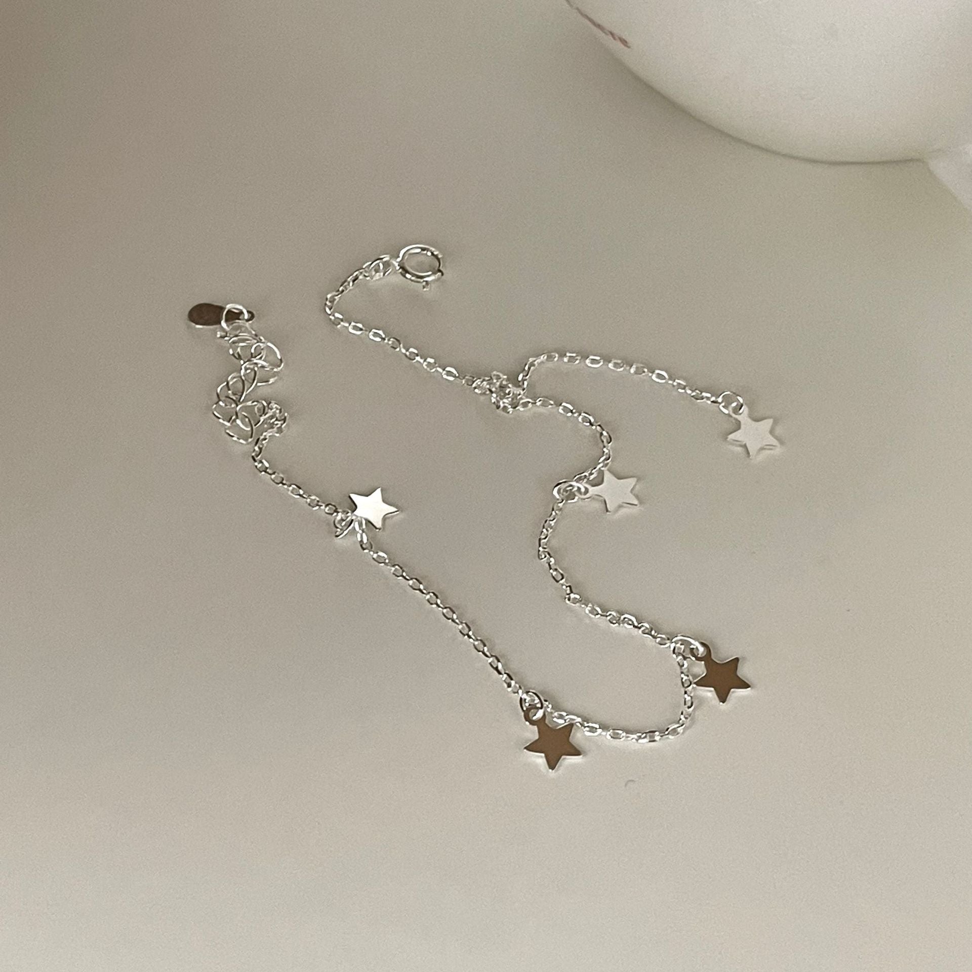 S925 Silver Christmas Wish Star Tassel Bracelet