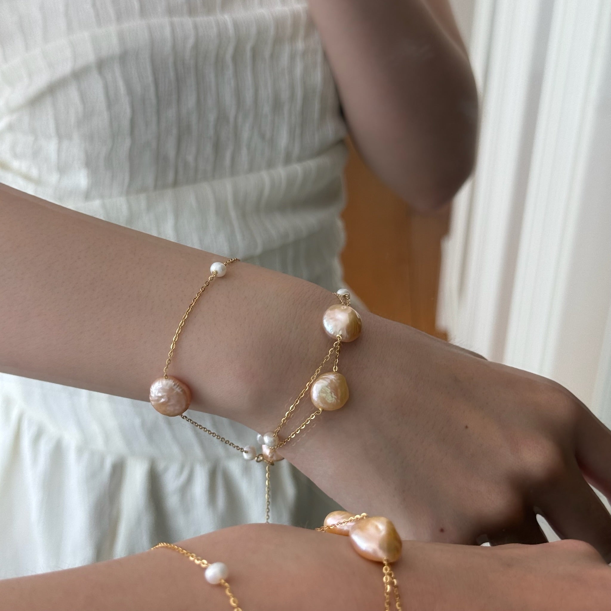 4 Styles, 1 Necklace · Baroque Pearl Cascade Necklace