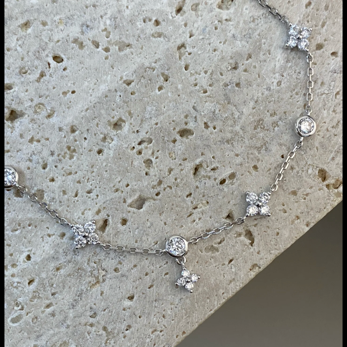 Lucky Clover - S925 Silver Zircon Bracelet