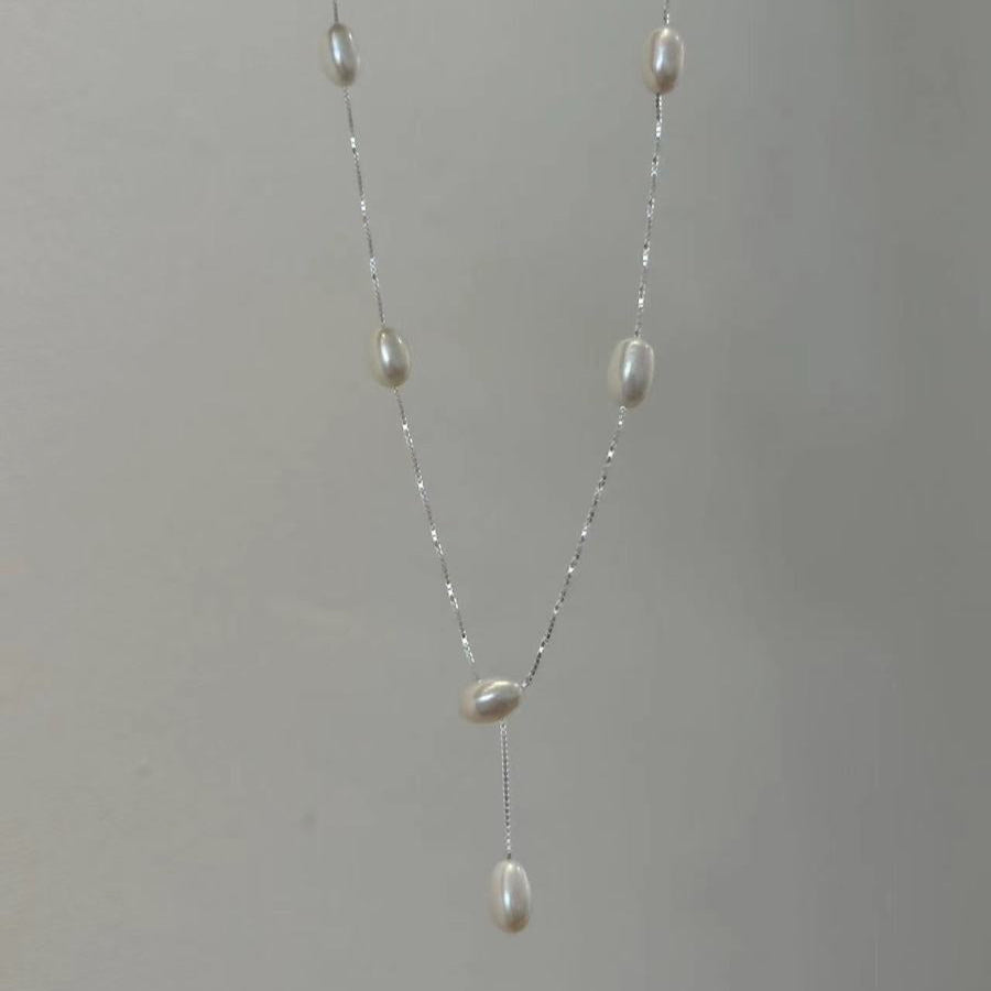 S925 Silver Natural Freshwater Pearl Necklace