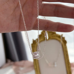 Blush Reverie · Pink Zircon Drum Pendant