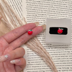 S925 Silver Red Apple Stud Earrings