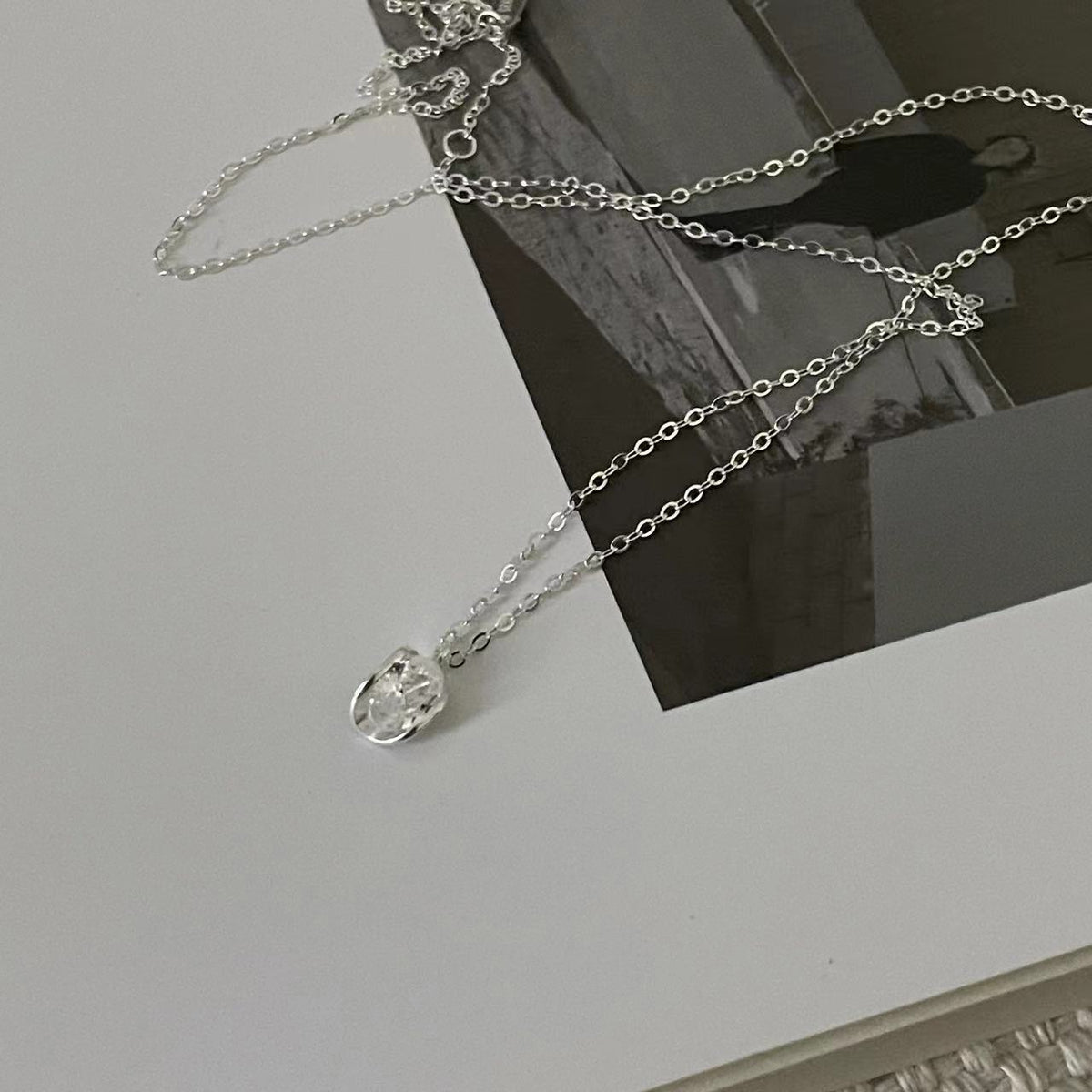 S925 Sterling Silver Sparkling Zircon Necklace