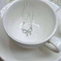 S925 Silver Bow Necklace